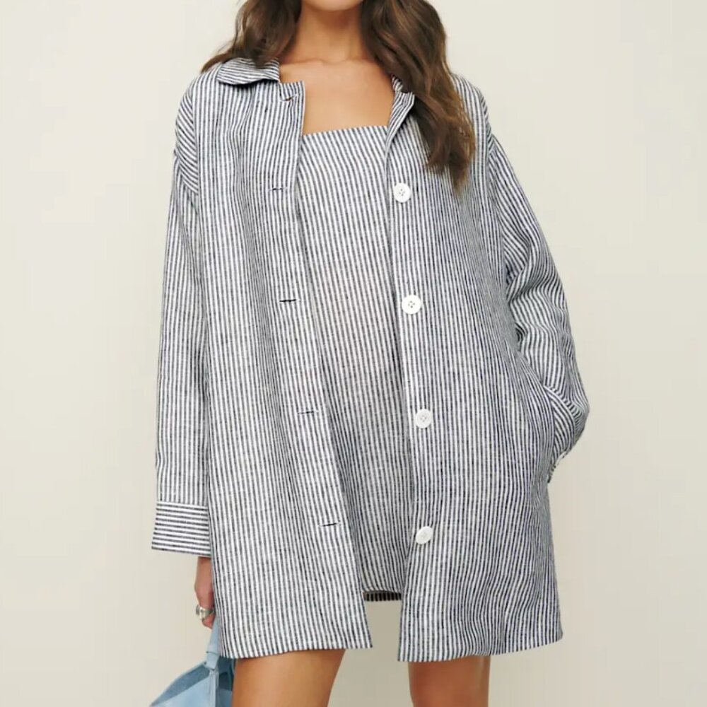 Reformation Irene Linen Jacket Vineyard - Size S